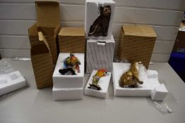Mixed Lot: Boxed Julianna models of Macaws, cat and a dog
