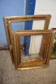 Group of three various gilt picture frames