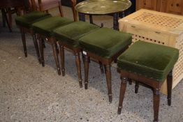 Set of five small bar stools