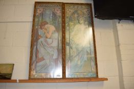 After Muncha, pair of modern coloured gilt framed prints