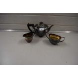 Silver plated three piece tea set