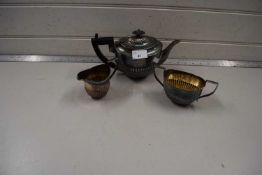 Silver plated three piece tea set