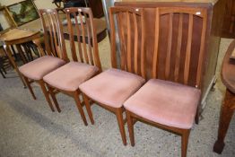 Set of four William Lawrence mid Century teak dining chairs