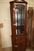 Two piece corner display cabinet