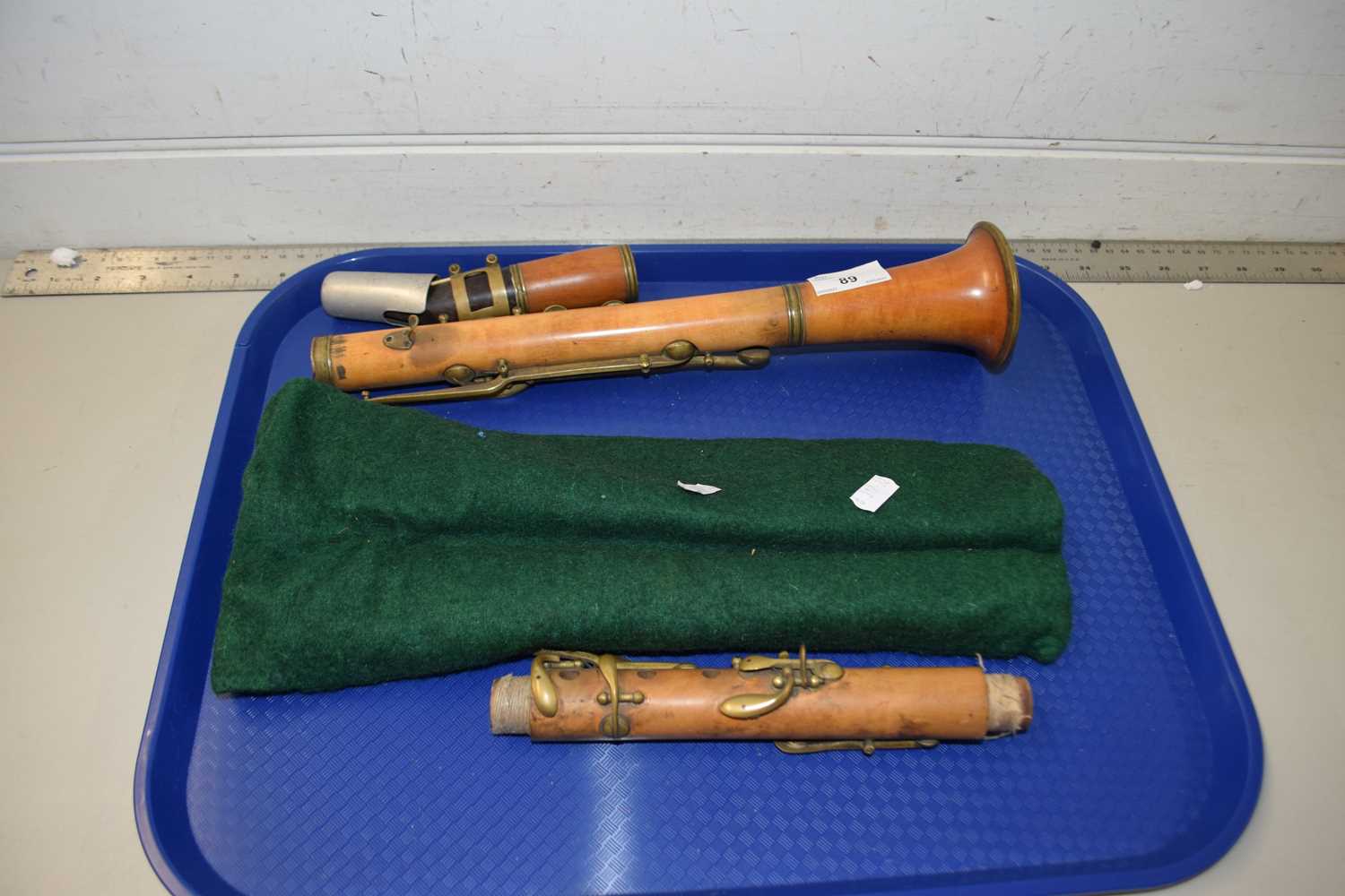 Three piece hardwood clarinet, unsigned