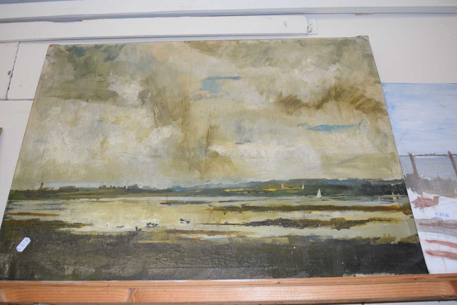 20th Century school Manningtree Stour Valley, Sunday 10th June 1962, oil on canvas, unsigned - Image 2 of 2