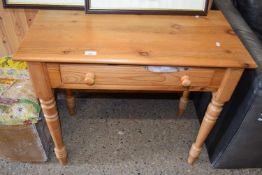 Modern pine single drawer side table, 85cm wide