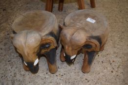 Pair of small elephant formed stools
