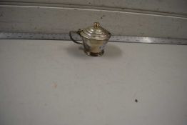A Birmingham hallmarked silver mustard pot with spoon