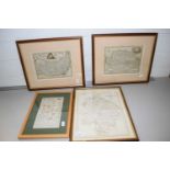 Mixed Lot: Framed maps after T Kitchin Norfolk and Suffolk together with a further map of