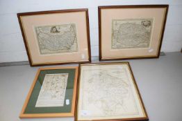 Mixed Lot: Framed maps after T Kitchin Norfolk and Suffolk together with a further map of