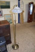 Modern floor standing lamp with glass shade