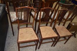 Set of three Edwardian cane seated bedroom chairs
