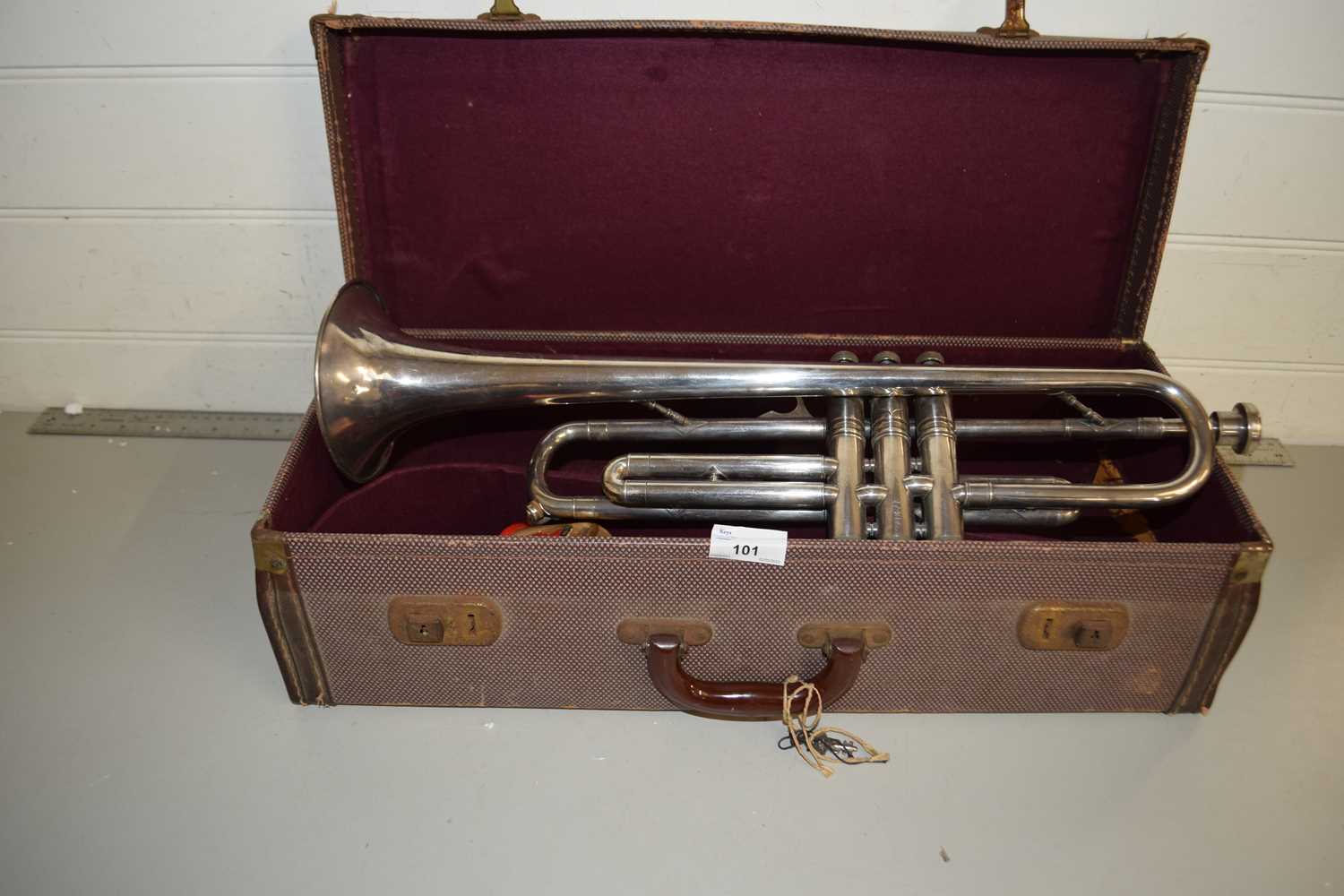 A Lincoln silver plated trumpet by Selmer, London, with case