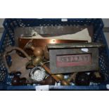 Box of various assorted furniture handles, letterboxes etc