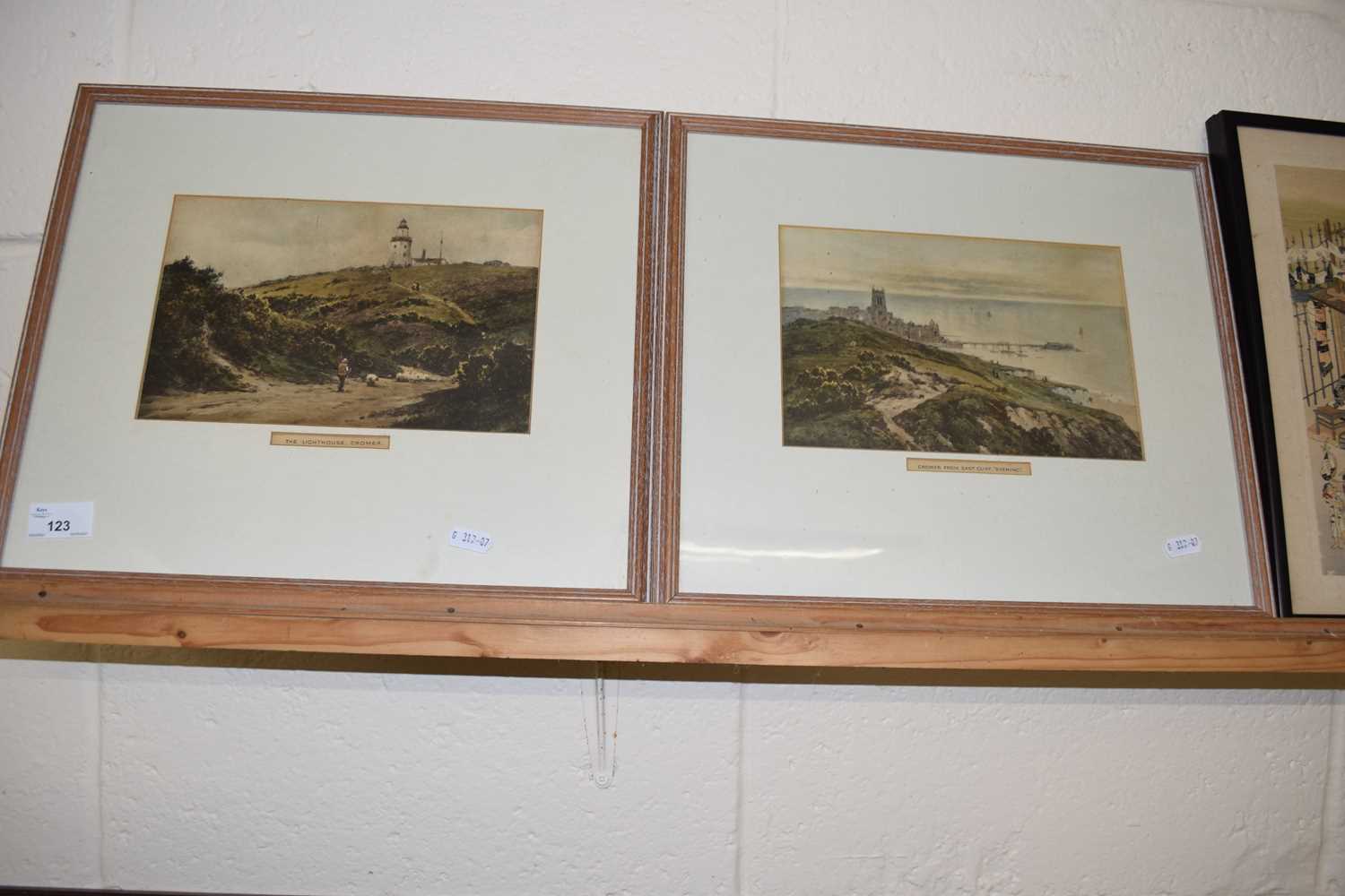 Two coloured prints, The Lighthouse, Cromer and Cromer from the East Cliff