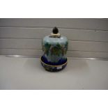 Maiolica style cheese bell with floral decoration, no makers marks apparent, 28cm high