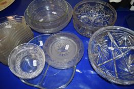 Collection of various cut glass bowls, dishes etc