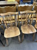 Pair of stick back kitchen chairs
