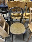 Bentwood cane seated chair