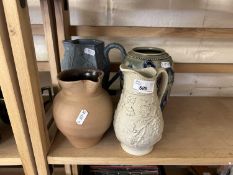 Moorcroft style - three jugs and a vase