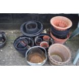 Mixed Lot: Coal bucket and various assorted plant pots