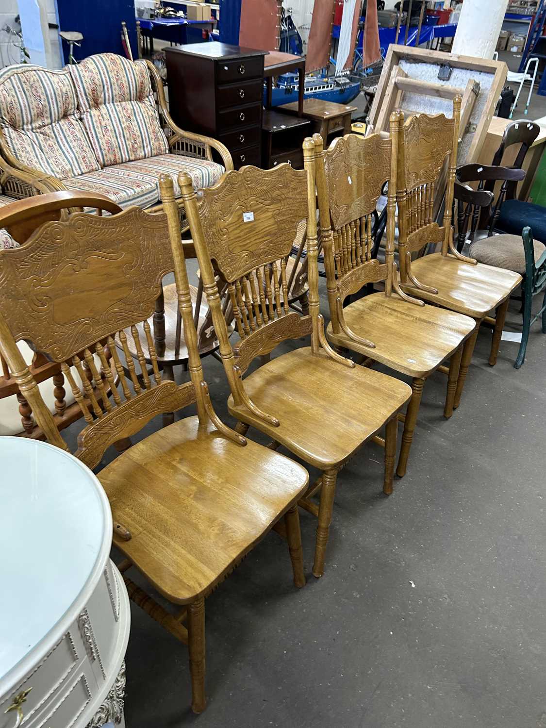 Set of four American style dining chairs