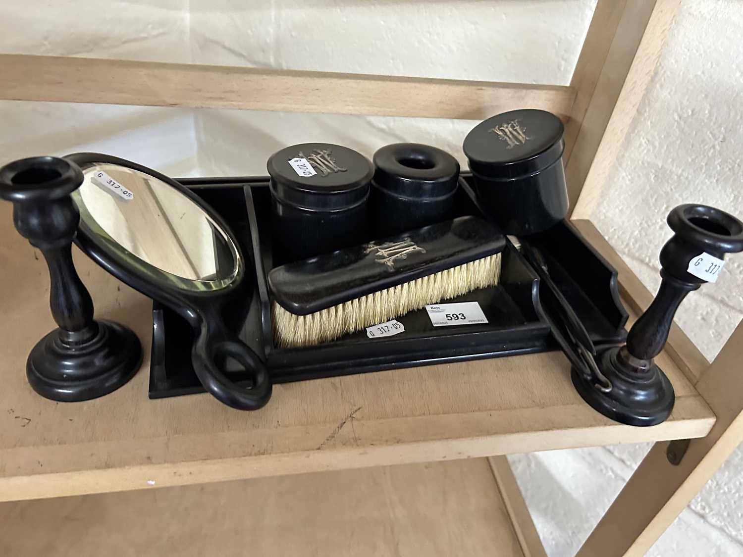 Ebonised dressing table set