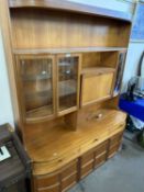 Nathan teak lounge display cabinet with drawer and cupboard base