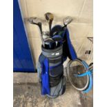 Case of assorted golf clubs to include Calloway, King Cobra, Meridian and various others