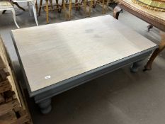 Large painted rectangular coffee table, 140cm wide
