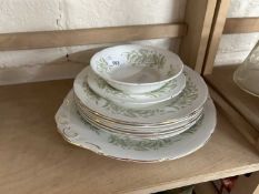 Quantity of Royal Standard Whispering Grass tea wares including a cake plate