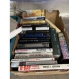 Box of assorted hardback books mainly military interest