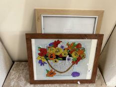 Framed floral study and a further picture frame