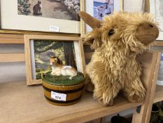 Highland Cow doorstop together with a butter dish and a picture of a Highland Cow (3)