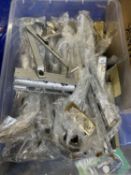 Box of assorted wall brackets and hinges