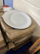 Five boxes of white new dinner plates 10.25 inch diameter