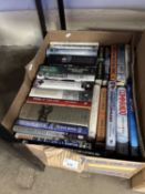 Box of assorted hardback books to include military interest
