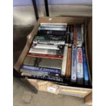 Box of assorted hardback books to include military interest