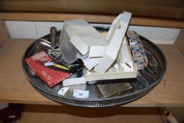A EPNS tray and a quantity of assorted flat ware