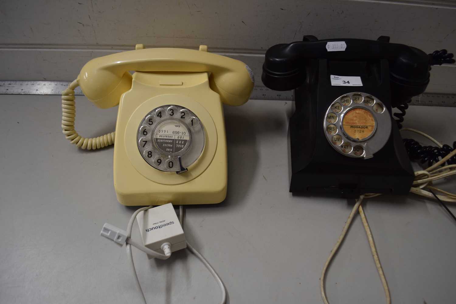 Two vintage telephones