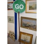 A metal Stop/Go sign