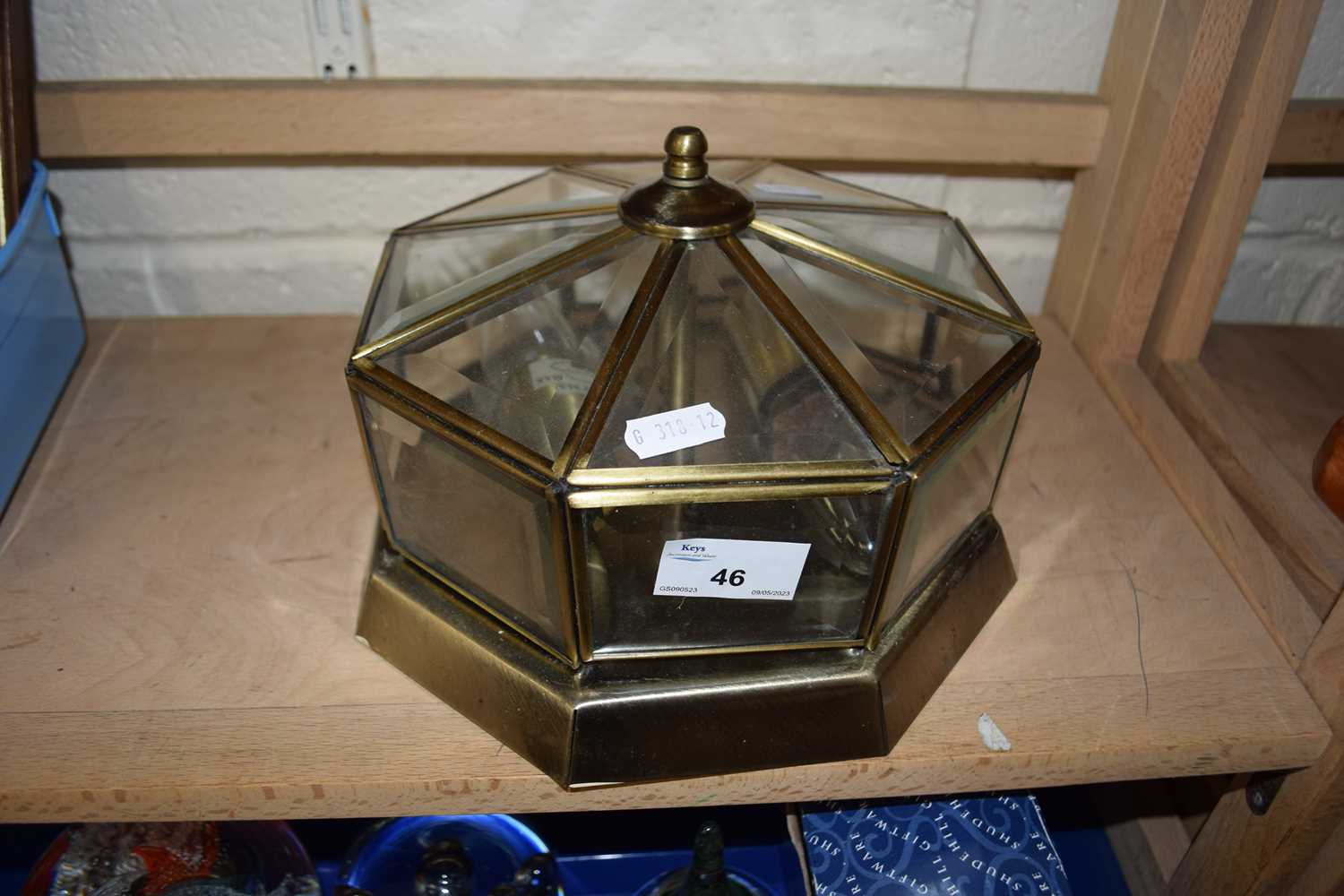 Octagonal glass ceiling light