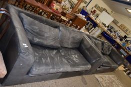 Pair of leather sofas, 195cm wide