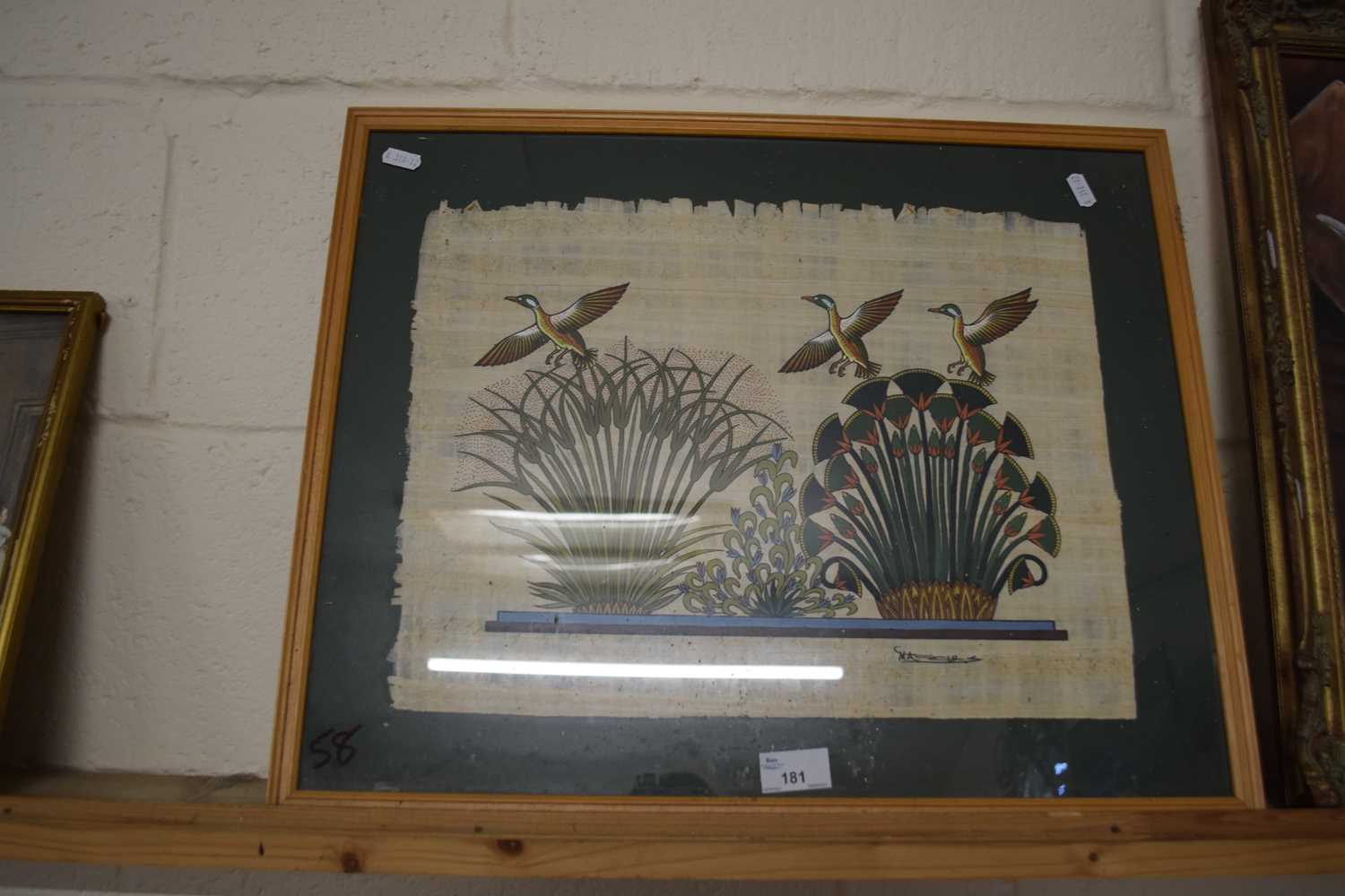 Middle Eastern Papyrus picture, framed and glazed