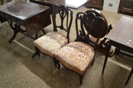 Pair of mahogany framed salon chairs