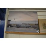 Reproduction photo of a classic car, unframed