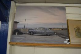 Reproduction photo of a classic car, unframed
