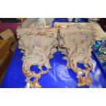 Pair of gilt painted corbels