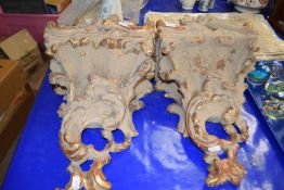 Pair of gilt painted corbels